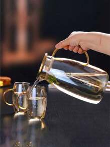 1 Pc Multicolor Cold Water Pot, High Borosilicate Glass Kettle, Home High Capacity Tea Set With Teacups - Multicolor - View 9