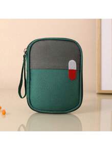 1pc Portable Medicine Storage Bag, Travel First Aid Kit, Home Medical First Aid Box, Travel Health Medicine Organizer, Suitable For Home, Travel, Disease Prevention