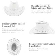 1/2X COWBOY HAT AND BANDANA WILD WESTERN FANCY DRESS COSTUME ACCESSORY - White - View 8