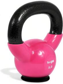 Pesas rusas con base de goma, set de pesas rusas para mujeres, pesas rusas para entrenamiento de fuerza (4.5-29.5 kg) - Rosa - Ver 2