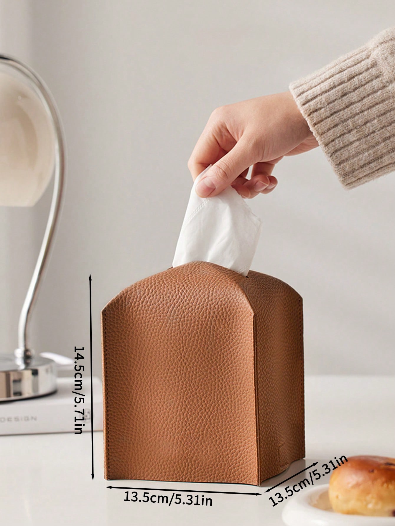 قطعة واحدة صندوق مناديل جلد الناعمة المربع الفخم ب...