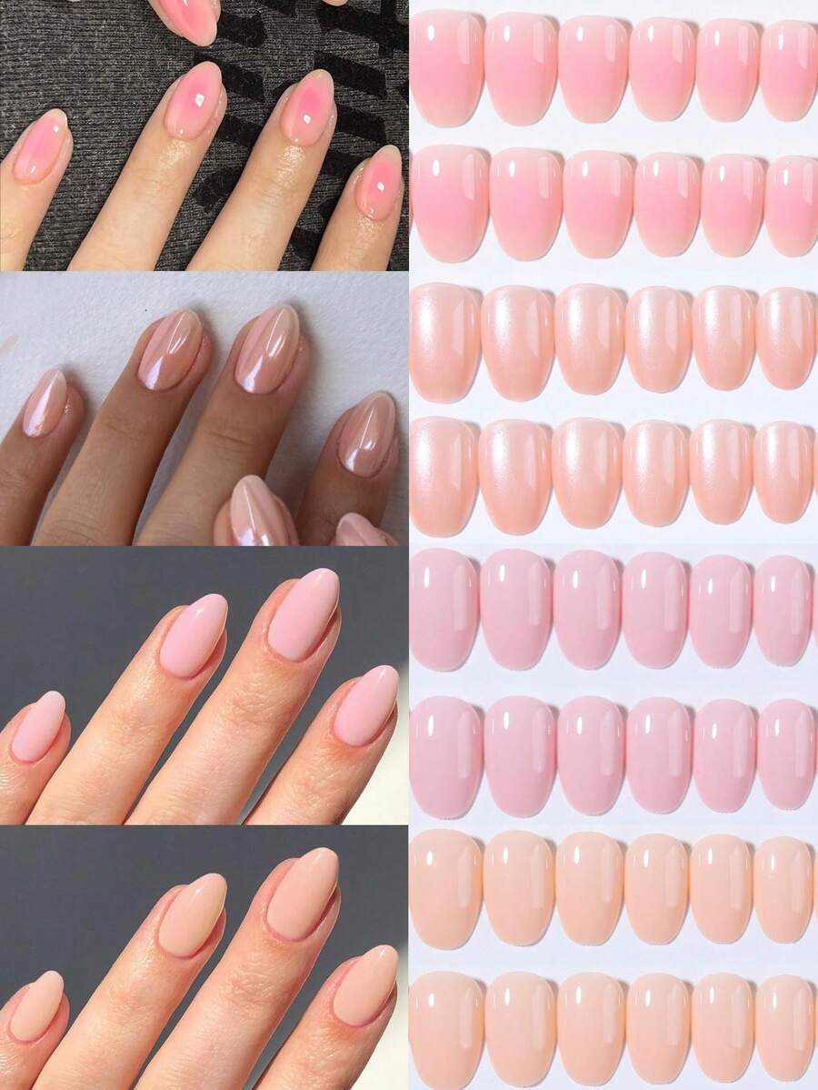 96 miếng/hộp (4 hộp hỗn hợp) Miếng dán móng tay hình bầu dục ngắn kiểu Dopamine, miếng dán móng tay hình trái tim kiểu Pháp, móng giả acrylic ngắn vừa vặn hoàn hảo, bao gồm: 1 miếng gel dẻo và 1 dũa móng, kiểu Pháp, thích hợp cho phụ nữ và bé gái sử dụng hàng ngày, cũng thích hợp cho các bữa tiệc rave và các dịp khác. Dụng cụ làm móng - Nhiều màu - Xem 1