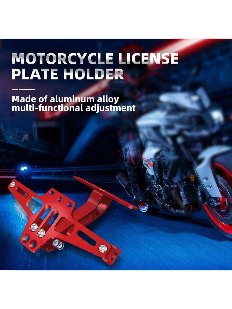 1 pieza Soporte ajustable para placa de matrícula de motocicleta de aleación de aluminio, fácil instalación, opciones de varios colores