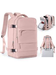 Unisex Large Capacity Travel Backpack, Made Of Waterproof Nylon Fabric Compliant With Flight Standards, Suitable For Hiking, Portable Design, Suitable For Outdoor Activities. Also Available In 14-Inch And 15.6-Inch Laptop Backpacks, Convenient For Commuting And Business Travel. , Pink - Coral Pink - View 11