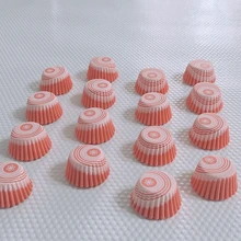 Cápsulas de papel para cupcakes, pequeñas tazas de papel para hornear, forros de tazas de papel para pasteles pequeños, moldes para hornear, tazas de papel desechables para pasteles - Rojo - Ver 10