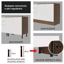 Mueble Cocina 120x60 1 Puerta 2 Caj Sin Tablero Glamy Madesa - Marrón y Blanco - Ver 8
