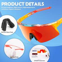 KAPVOE Polarized Fishing Glasses Kids Cycling Glasses Boys Girls Sports Glasses Children MTB Mountain Road Bike Outdoor Sports Tr90 Frame Glasses Camping, Running And Surfing Glasses - 07 - 查看 5