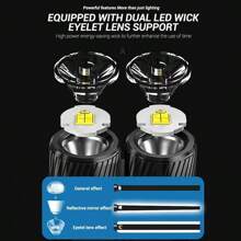 1 pieza Linterna LED mini portátil y multifunción - 6 modos de iluminación + luz lateral COB, 500 lúmenes ultra brillante, batería de carga rápida Tipo-C de larga duración, resistente al agua IPX5, gancho magnético colgante, esencial para aventuras al aire libre/acampada/hogar/emergencias