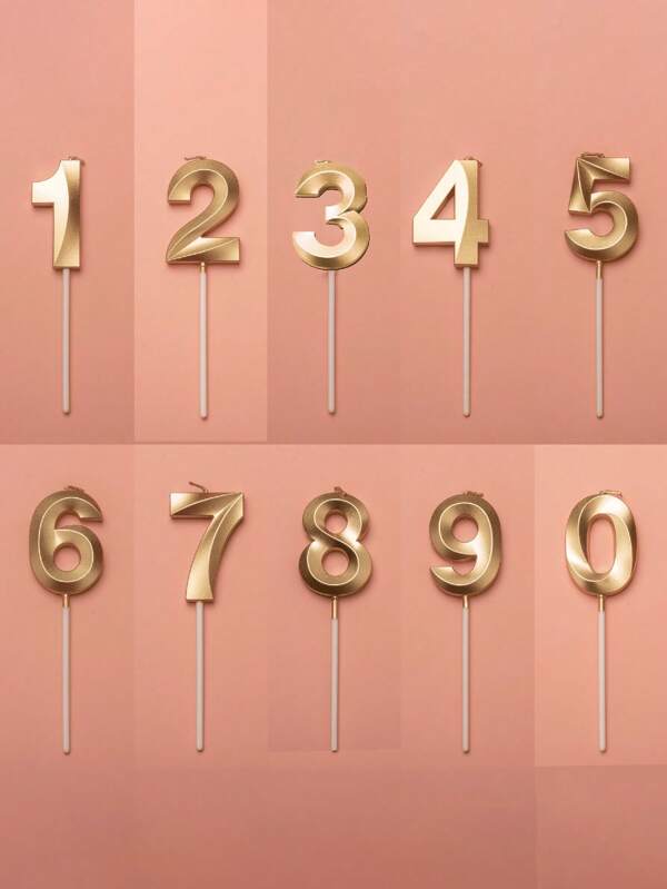1 Peça Velas Numéricas Rosa 0-9 para Bolo de Aniversário, Decorações de Festa
