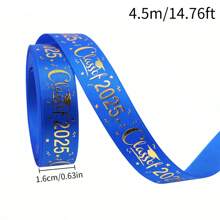 1Pc, Graduation Ribbons, 14.76/29.53/147.64 Ft 5 /10/50Yards/Roll Black Gold Congrats Grad Ribbon Class Of 2025 Ribbons For Graduation Lie Gift Wrapping Flower Bouquet Wrapping Graduation Party Decoration - Multicolor - View 20