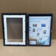 1pc A4 Children's Wooden Wall-Mounted Picture Frame, Modern Home Transparent Picture Frame, Flip-Open Wooden Magnetic Frame For Storing And Displaying Children's Artwork, Scribbles, Awards And Certificates Gifts Birthday Graduation