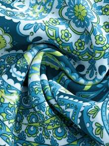 2pcs Women Printed Swimsuit With Removable Strap Bikini Set, Suitable For Island Vacation And Photography