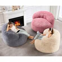 Hobestluk Bean Bag Chair Bean Bag Chairs Adults Big Adult Bean Bag Chair With Foam Filler Large Beanbags With Stuffed Back Lazy Sofa, Pink-Oversize - 粉色 - 查看 10