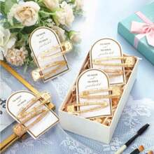 2/4/6/8/10 piezas Pinzas para el cabello con lámina, 1 tarjeta incluida por 2 pinzas, pinza para regalo de propuesta linda, favorito de fiesta de boda, fuerte antideslizante Grip, adecuado para uso diario, playa, boda