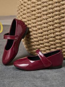 1 Paio di Scarpe in Pelle Verniciata Lucida per Ragazze da Scuola/Recita, Scarpe da Cerimonia con Punta Tonda e Suola in Morbida Pelle, Stile Scolastico Carino e Alla Moda