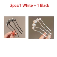 2pcs Elegant Faux Pearl Bun Maker - Special 4-Claw Comb, Suitable For Curly And Long Hair Styling Combs For Hair Side Comb
