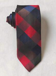 Men's Casual Colorful Plaid Slim Tie(5.5cm) - màu nâu - Xem 1