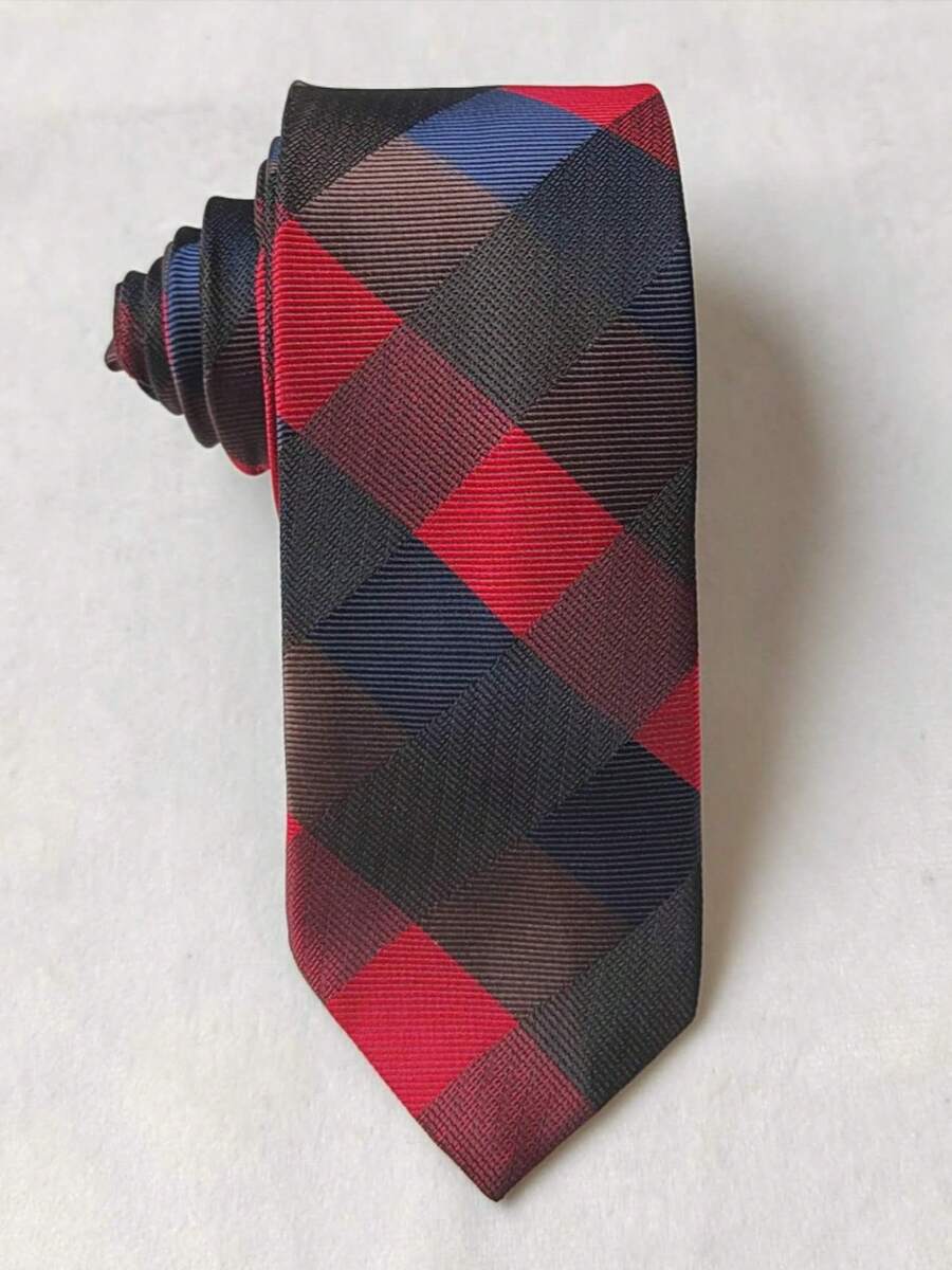Men's Casual Colorful Plaid Slim Tie(5.5cm) - màu nâu - Xem 1