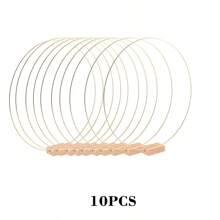 1pc/5pcs/10pcs DIY Metal Lightweight Flower Wreath Rings, Handmade Metal Light Chain With Wood Base For Wedding Party Decor, Floral Wreath Ring With Stand, Suitable For Christmas, Wedding, Holiday Party Table Centerpieces - Multicolor - View 12