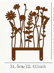 1pc 30cm Rusty Iron Silhouette Flower & Plant Decoration Stake, Suitable For Yard, Garden, Planter, Home Decor, Halloween, Christmas - Multicolor - View 15