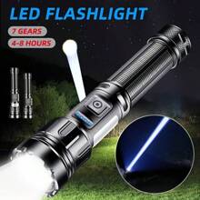 Powerful P70 Led Flashlights 5000LM Ultra Bright Tactical Light Emergency Spotlights Telescopic Zoom Light Built-In Battery, For Camping And Travel - Black - View 10