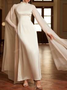 Women's Elegant Flowing Long Sleeve Dress