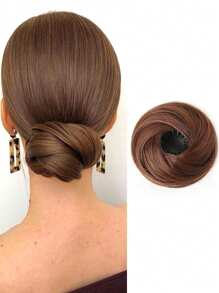 Elegant Women's Bun Hairpiece Hair Extension, 3inch Stretchable Hair Clip Synthetic Wig , High-Temperature Fiber, Versatile For All Hair Types, Secure Fit Design, Hair Accessories Suitable For All Women's Daily Wear And Gatherings