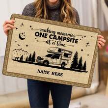 Happy Camper Travel Trailer Brown  Welcome Doormat Front Rubber Door Mat Home Porch Decor Outdoor Indoor Entrance Floor Entryway Rug Modern Outside Entry Carpet Doormat 30 X 18 Inch Valentine's Day Welcome  Door Mat Red  Non-Slip Rug For Indoor Outdoor Home Bathroom Decor - 19 - View 5