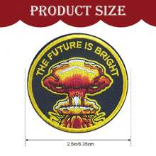 1 Pack Of "The Future Is Bright" Hot Melt Adhesive Embroidery Patches For The Nuclear Explosion Apocalypse - Color Mixing - View 2