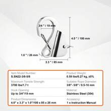 Anchor Kit Hook Pole 3.5 Lb Anchor 26.2 Ft/8 M Rope Buoy Folding Small Boat Anchor, Storage Bag, Snap Hook; Boat Anchor Hook, 304 Stainless Steel, Knotless, Quick Release, Holds 3700 LBS, For 3/8" - 5/8" Rope; Sand Spike Anchor, 36" Galvanized Steel, Self-Hammering, With Bungee Cord & Storage Bag. - Holds 3700 LBS for 3/8" - 5/8" Boat Anchor Rope - View 7