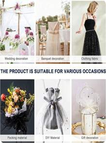 1pc Star & Moon Hexagonal Tulle Fabric, Handmade DIY Headpiece, Clothing, Dress, Flower Packaging, Soft Tulle