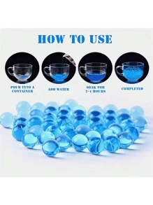 (10000 件) 水凝胶珠花瓶填充珠水珍珠适用于花瓶、婚礼中心装饰、水桌活动，14 岁以上（蓝色）