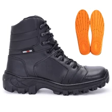 Men's Adventure Boot Comfortable Leather Motorcycle Boots Men's Motorcycle Boots Military Trail Boots - Black - View 1