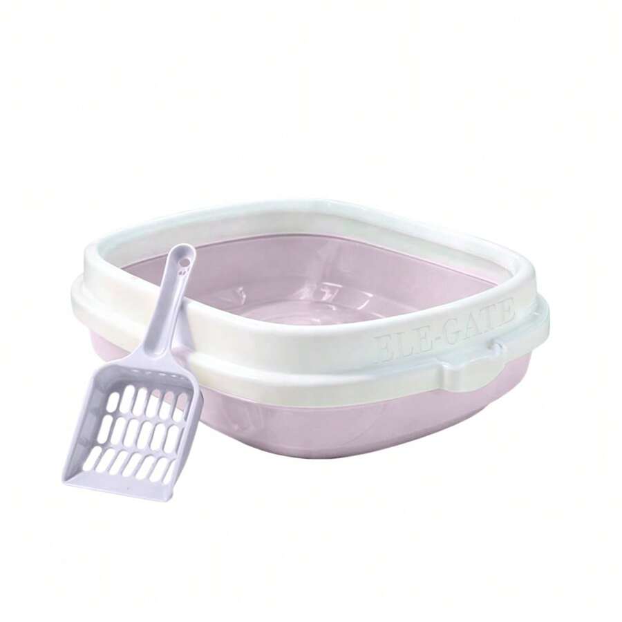 Arenero Plástico Para Gatos Con Pala Resistente Y Duradero Mediana - Lila Púrpura - Ver 1