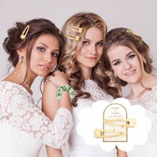 20 Stücke Brautjungfer Antrag Geschenke, weiche Seide Satin Haaraccessoires beinhalten 5 Scrunchies, 10 Haarclips, 5 Karten als Geschenk für Hochzeit, Braut Junggesellinnenabschied