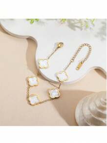 1 Simple Fashion Style Four-Leaf Clover Multi-Leaf Women's Bracelet
