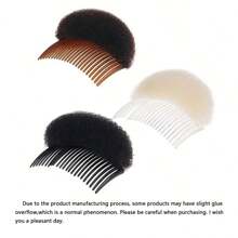 1PC Hair Comb Bun Chignon Padded Comb Invisible Hair Comb Pin Hair Styling Pins Women Women Hair Accessories, oddychająca poduszka Hair Applicator Root Fluffy Hair Clip On Both Sides Heighting Invisible Sponge Back Head Hair Comb Sponge BB Hair Clip Headpiece