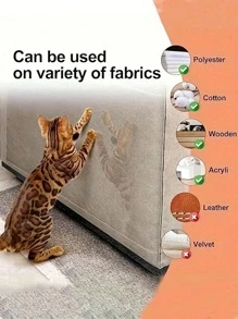 Protector anti arañazos de muebles para gatos, Protector anti arañazos de sofá para gatos, Cinta anti arañazos para gatos, Protector grande de sofá para gatos con adhesivo de un solo lado, Protectores de esquinas de sofá claros para muebles, sofá, puertas y paredes - Multicolor - Ver 2