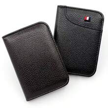 1pc Men's Minimalism PU Leather Credit Card Wallet, Men's Fashion Soft Thin ID Card Holder, Slim Small Business Cards Cases Holder Suitable For Teen Summer Casual Outdoor Athletic Or Vacation Travel Or Graduation Gifts Or Birthday Dress Accessories