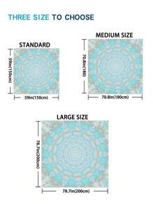 1pc New Blue And White Lightweight Beach Blanket Multipurpose Waterproof And Sandproof Rug Geometric Flower Digital Print Picnic Blanket Beach Essentials