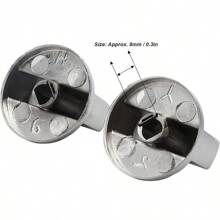 6 Stücke 8mm Herdknöpfe Ersatz, Zinklegierung Kochgeräte Kontrollschalter Metallknöpfe, geeignet für Küchenofen, Gasherd, Mikrowelle (45°-Schalter), einfacher direkter Austausch, ohne Werkzeuge erforderlich
