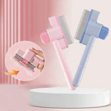 1pc Cat Grooming Brush, Massage Flea Removal Self-Cleaning Slicker Brush, Dog Hair Removal Brush, Universal Pet Grooming Brush