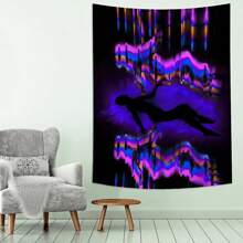 1pc Phantom Body Art Print Tapestry, Wall Decor, Ins Style, Polyester Hanging Wall Tapestry, Living Room Bedroom Office Wall Decoration, Dorm, Home Decor, Party Decor, Rectangle Kitchen Wall Hanging Cloth With Drape, Including 3 Wall Nails And 2 Clips