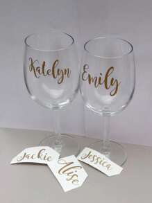 10pcs Customized Text/Name Stickers, PVC Self-Adhesive Labels, Personalized Name Stickers For Decoration On Cups, Walls, Cars, Laptops, Water Bottles, Wine Glasses, Bumpers, Available In 3 Sizes, Suitable For DIY Craft, Back To School Decor