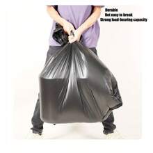 50-100PCS 45 Gallon Trash Bags Heavy Duty, 1.9MIL Trash Bags Large Black Trash Bags 35 "*39.4" Trash Bags For Lawn, Leaf And Commercial Use