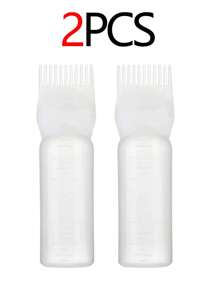 2 piezas/1 pieza Botella de tinte de pelo morado de precisión de calidad de salón - Cepillo peine para raíces de gran capacidad, Herramientas profesionales para coloración y peinado del cabello, Accesorios para el cabello