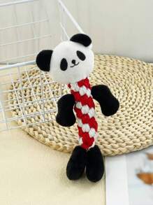 1pc Cute Animal Style Cat/Dog Lover Gift And Dog/Cat Mom Love Pet Plush Doll With Rope Twist Chew Doll For Interaction & Dental Care, Cat Lover And Cat Mom Love Dog Lover And Dog Mom Love Soft Plush Animal Doll