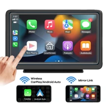 REMAX 7-Inch Car Multimedia Video Player Wireless Carplay And Wireless Android Auto Portable Universal Car Monitor Witch Camera, Carplay Fiat 500, Plug And Play Carplay, Stable Classic Choice - Black - View 4