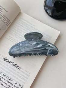 新款高端大理石纹理发夹，大号夹子，适合优雅的盘发发型，多功能半圆形新月发饰发爪夹 - 彩色 - 查看 6