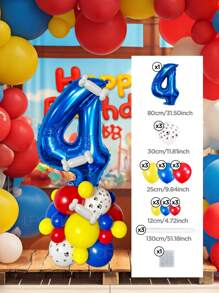Set de 25 piezas que incluye: Globos con números del 0 al 9 de 32" en rojo/azul/dorado/rosa, Globos de látex con diseño de pata de perro de 12", Globos de látex mixtos de 10" en rojo, amarillo y azul, y Globos largos blancos con forma de hueso de perro. Adecuado para cumpleaños, aniversarios y eventos celebrativos. - Multicolor - Ver 52